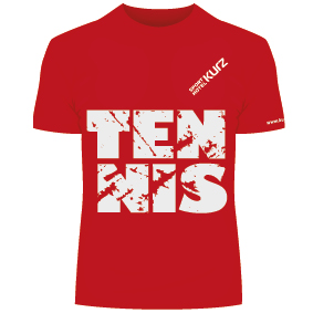 Rotes Shirt mit Tennis Druck